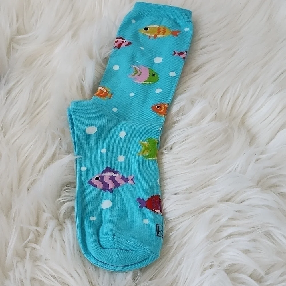 K. Bell 5 pairs of novelty socks-pineapple, flamingo, fish, and palm tree NIP